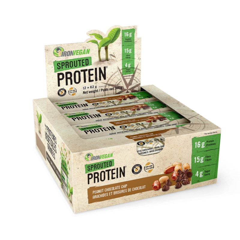 Sprouted Protein Bar – Peanut Chocolate Chip 64g x 12