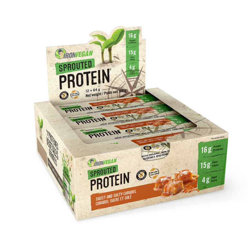 Sprouted Protein Bar – Sweet and Salty Caramel 64g x 12